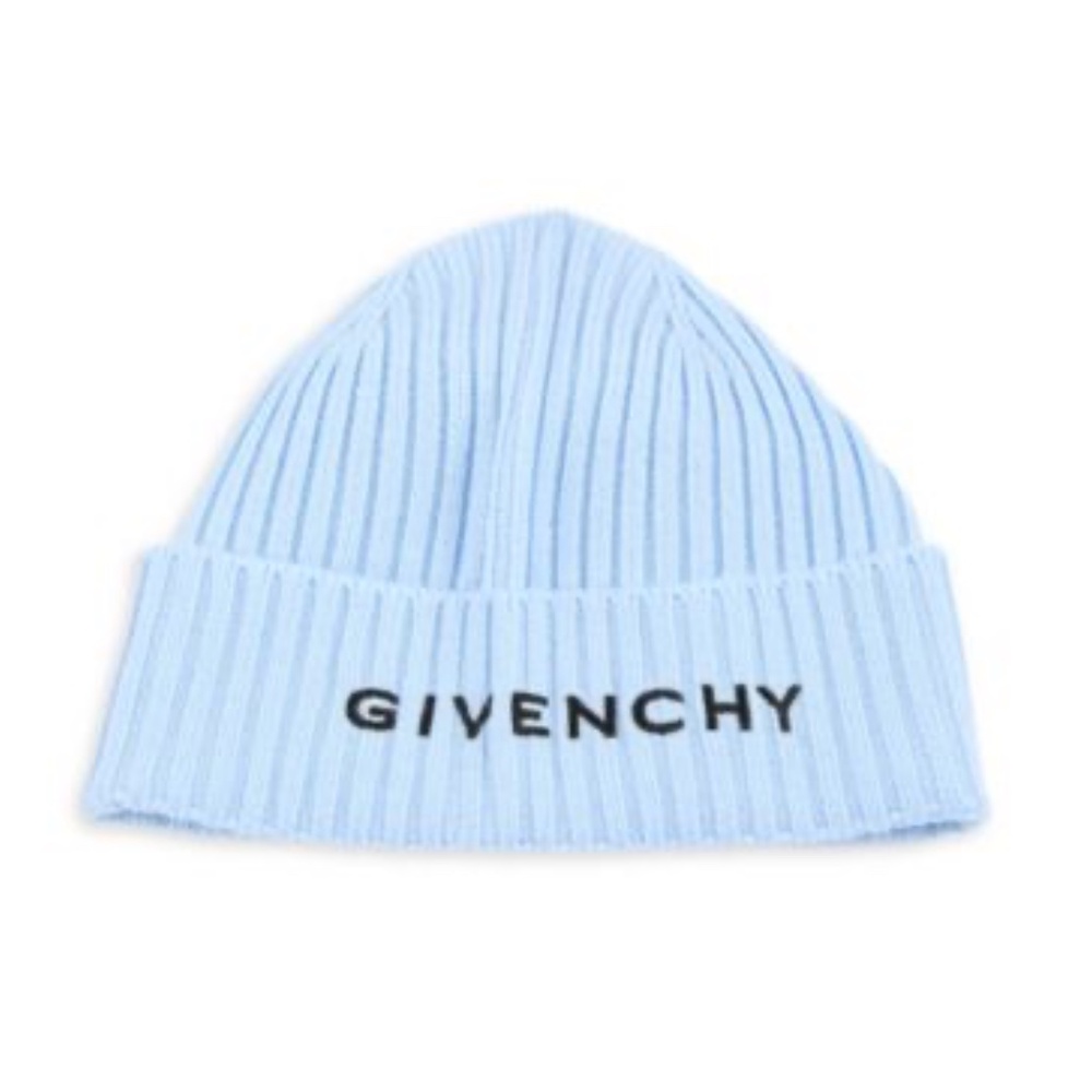 GIVENCHY LOGO RIBBED BEANIE HAT